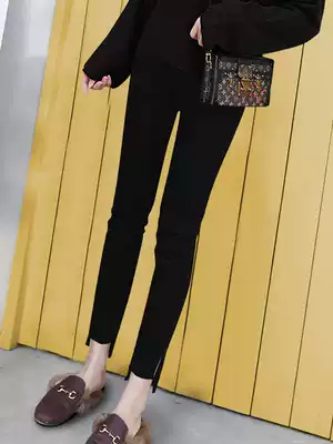 Pregnant women pants spring and autumn thin wear trousers broken hole nine points jeans 2021 New elastic belly pipe pants