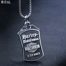 European And European Retro Military Card Necklace Men Personality Tide Man Titanium Steel Pendant Overbearing Student Hip Hop Pendant Ornament Accessories