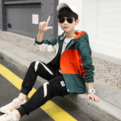 Весенний комплект для мальчиков, форма, весенняя толстовка с капюшоном, детская куртка, подходит для подростков, 2021 года, в корейском стиле, в западном стиле