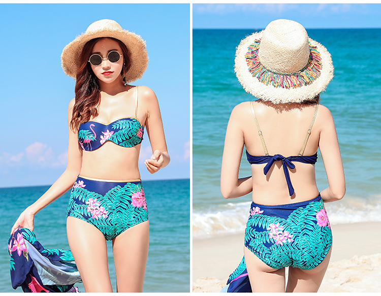 Cặp đôi đồ bơi phù hợp với bikini ba mảnh áo tắm nữ bảo thủ che bụng đi biển mùa xuân nóng bỏng áo tắm bộ đồ đôi đi biển đẹp
