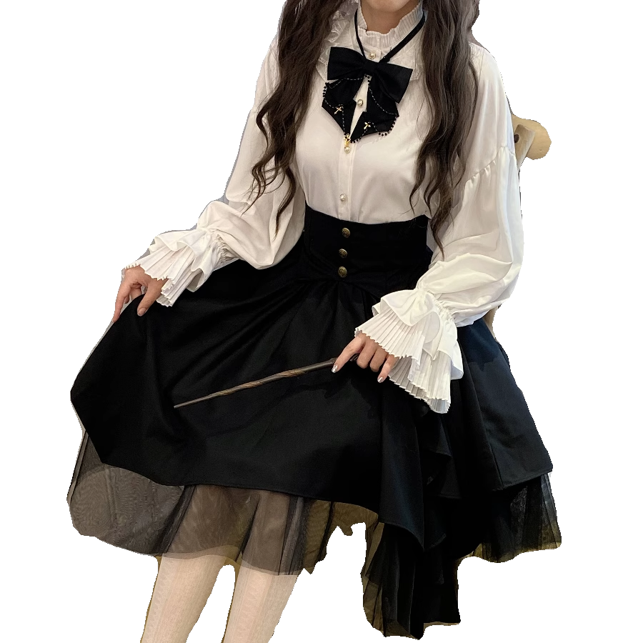 Японский готический стиль большой размер Lolita ретро платье 2025 новое сладкое бантик женская одежда осень
