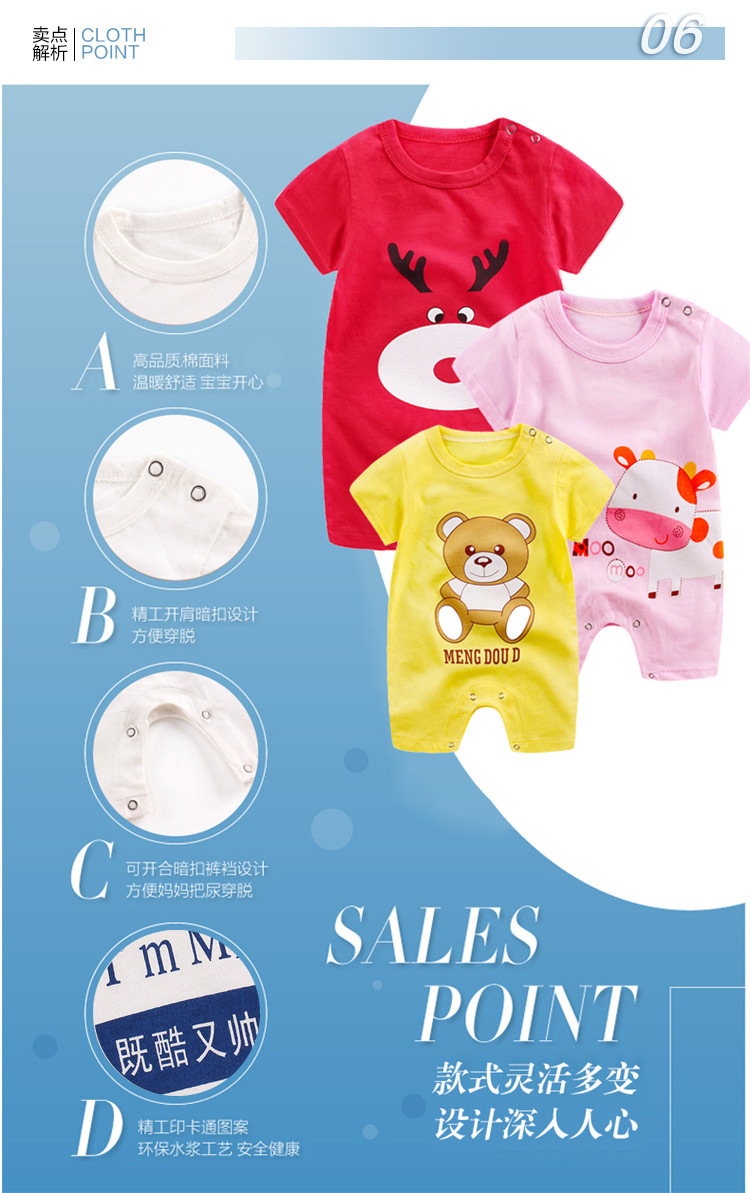 Sao Gan bé bé onesies mùa hè phần mỏng sơ sinh 3-6-9 tháng nữ bé bông quần áo 0-1 tuổi