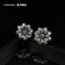 New retro sunflower high-end corsage brooch female lead needle anti-light buckle Korean atmospheric needle clothing accessories