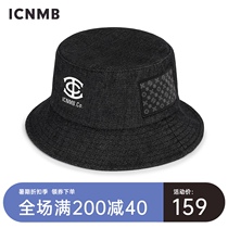 ICNMB tide brand basin hat male summer IC label black cowboy fisherman hat Female face small head circumference visor hat