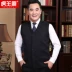 Người trung niên và người cao tuổi không tay đan áo len cha áo len nam trung niên áo vest lỏng lẻo áo vest nam đẹp Dệt kim Vest
