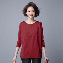 2021 new autumn and winter large size fat sister belly slim shirt autumn lady top casual bottoming shirt