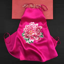 Silk bellyband embroidery 100% mulberry silk round neck embroidered underwear pajamas sexy adult bellyband set