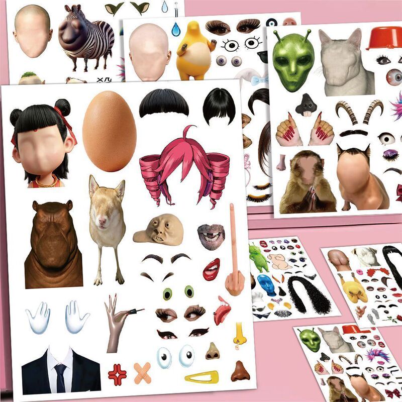 【Post Your Ideal Type】Fun Dress-Up Stickers 2026 New Trend Internet Sensation Funny Journal Decoration Materials
