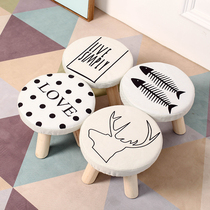 Solid wood shoe bench creative home childrens low stool cartoon bench living room bedroom fashion shoes stool sitting