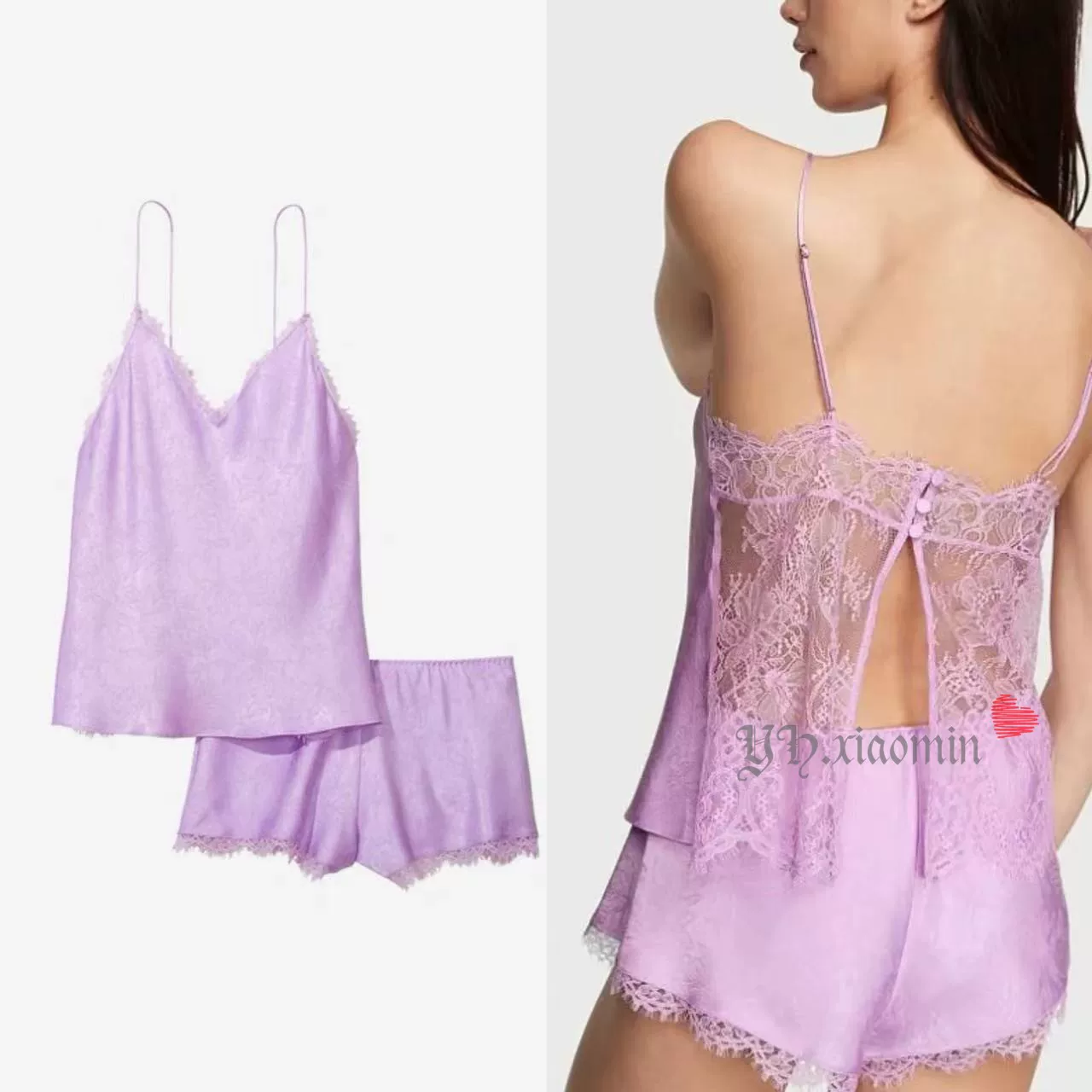Луна лунный сатин-бэч кружевной комплект майка-бюстье 1 Victoria's Secret Cuicui и пузырьковые магазины