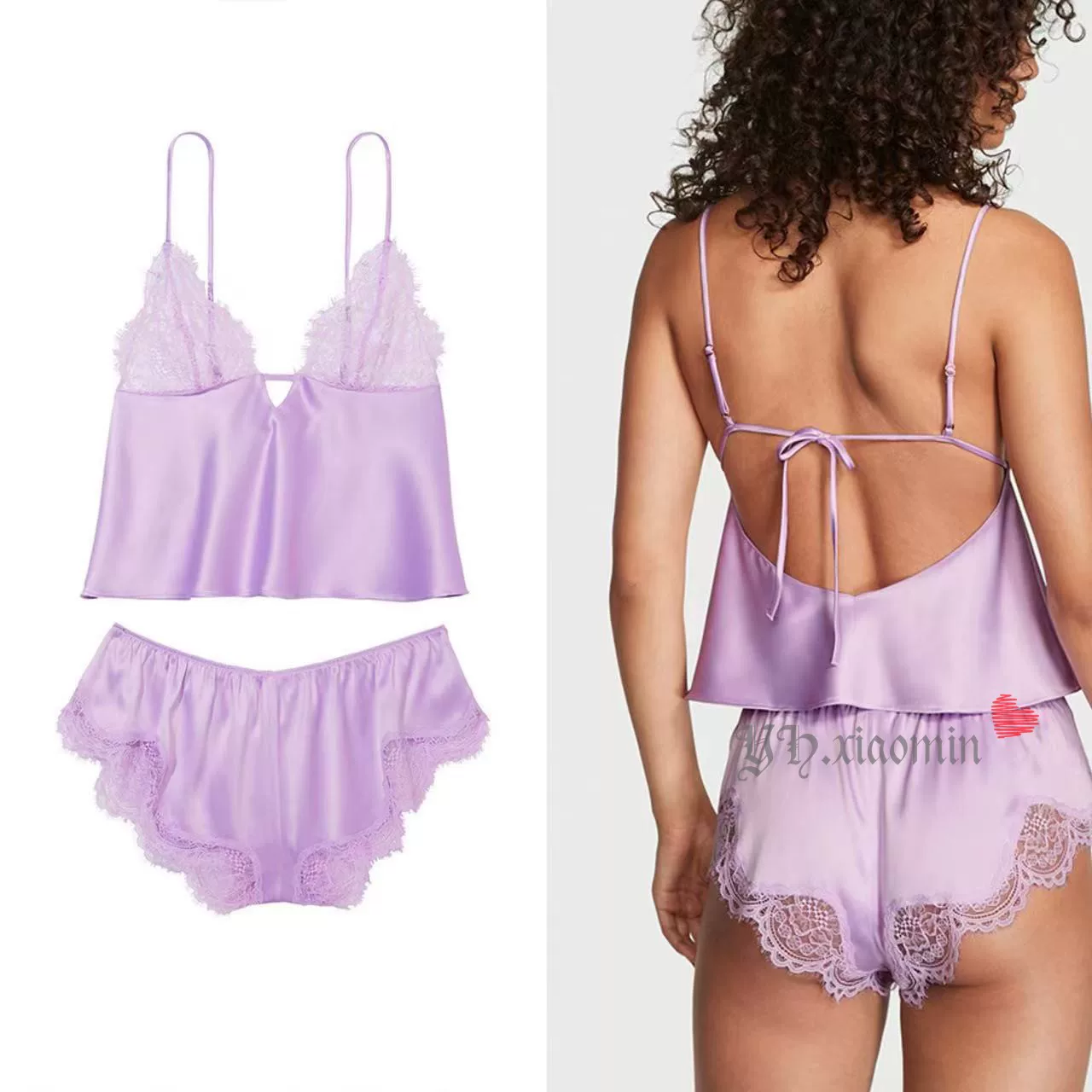 Луна лунный сатин-бэч кружевной комплект майка-бюстье 1 Victoria's Secret Cuicui и пузырьковые магазины