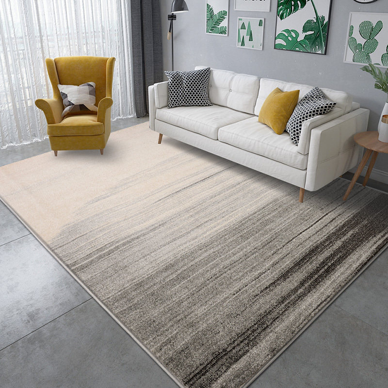 Gray striped Nordic living room carpet living room simple modern sofa coffee table blanket bedroom full bedside blanket ins