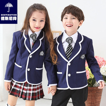 College style kindergarten Garden clothes autumn and winter clothes school uniforms set pupils British suits class uniforms three sets of children women