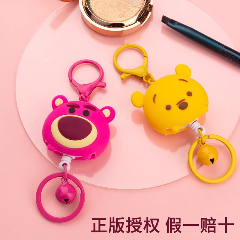Disney Keychain Retractable Anti-Lost Spring Pull Cord Pullable Lanyard Access Card Elastic Key Chain Pendant