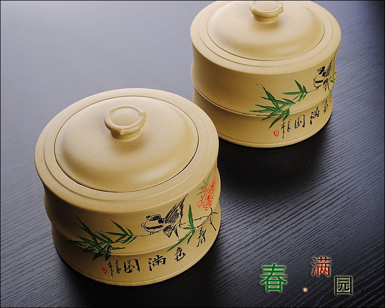 Shadow enjoy save tea pot yixing undressed ore bamboo bamboo violet arenaceous caddy fixings period of pu - erh tea to wake receives the tea urn storage JSBT