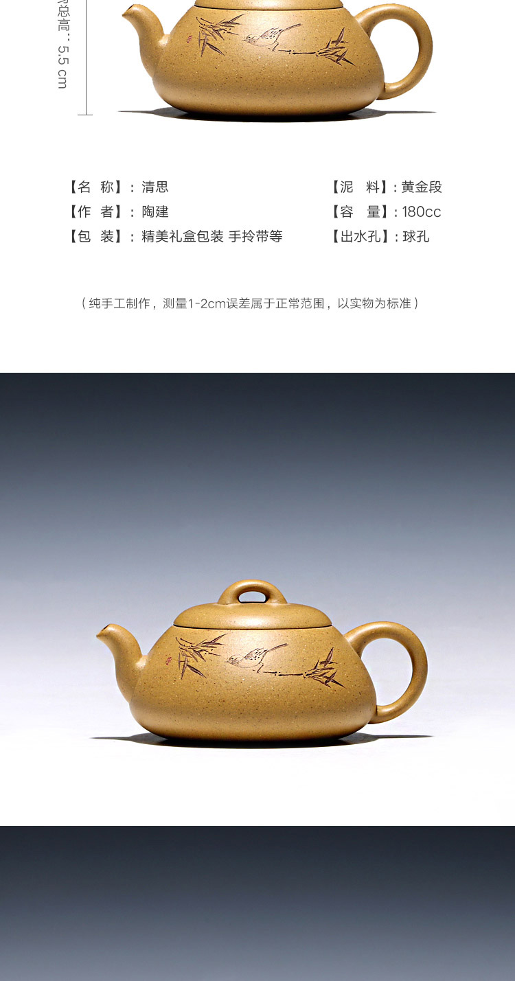 Yixing masters shadow enjoy 】 【 pure checking ceramic tea pot - completely TaoJian mud the qing thought 180 CCCT