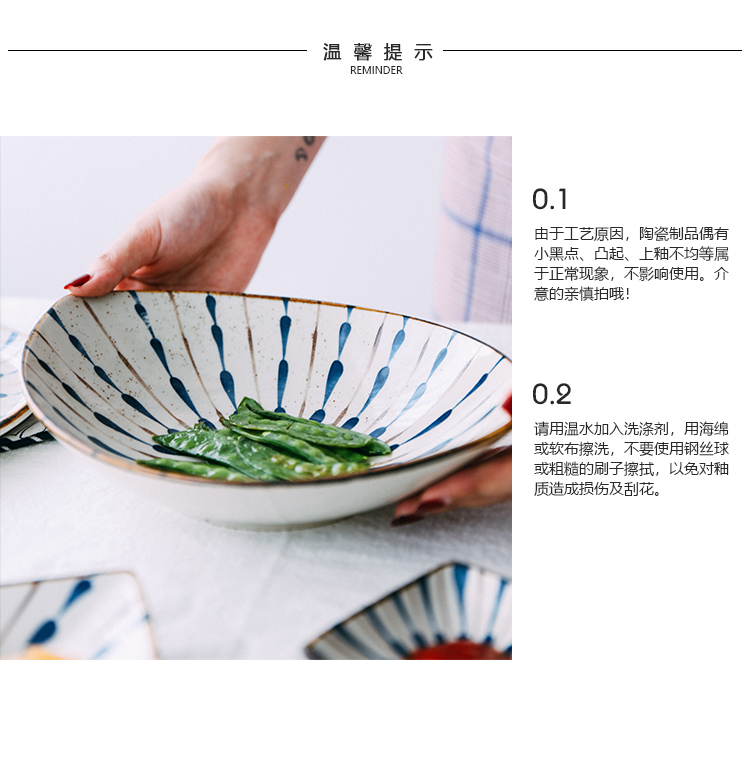 Japanese style restoring ancient ways under glaze color porcelain household utensils 0 bowl dish dish soup bowl rainbow such always run the rice bowls