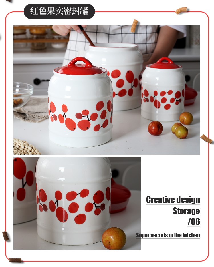 Japanese household ceramic as the contracted barrel coffee beans caster sugar dried fruit sugar jar airtight jar of large size