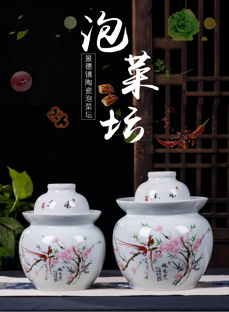 The Pickle jar earthenware household small altar sichuan Pickle jar YanYa dense eggs pickled kimchi jingdezhen ceramics