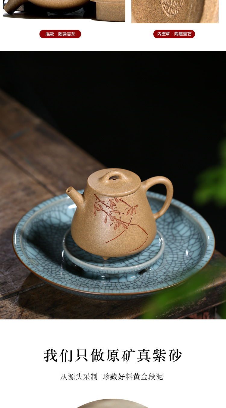 "Shadow enjoy" yixing it pure manual teapot TaoJian undressed ore mud kaolinite gourd ladle pot 200 CCCT