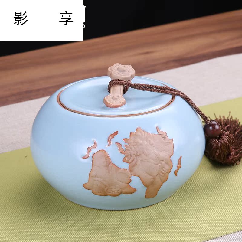 Shadow enjoy your up caddy fixings checking ceramic large pu 'er tea tea storage box green tea your porcelain sealed as cans LHJY