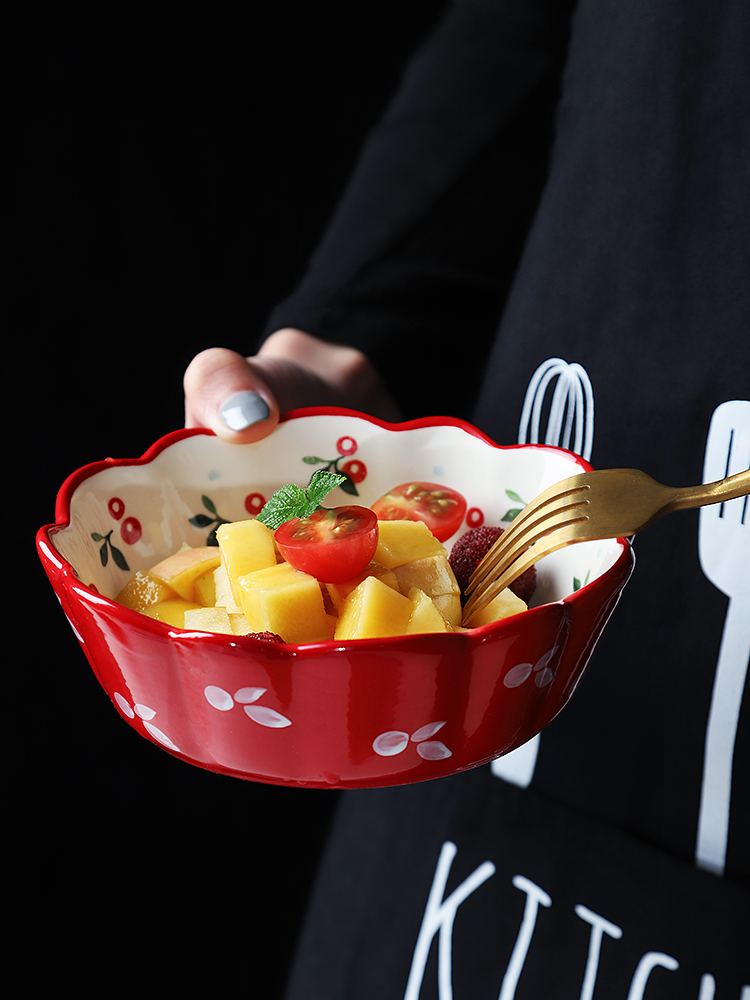 Ceramic cherry small bowl tea delicate small plate one lovely Japanese with suit with good - &