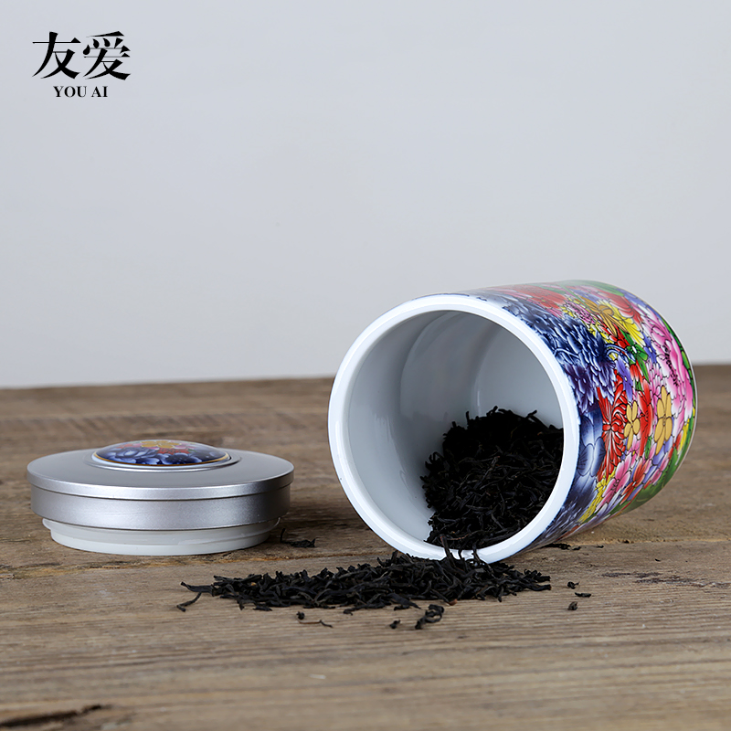 Shadow enjoy flower splendid caddy fixings 120 g ceramic kung fu tea tea sets with parts manual colored enamel Y tea tray