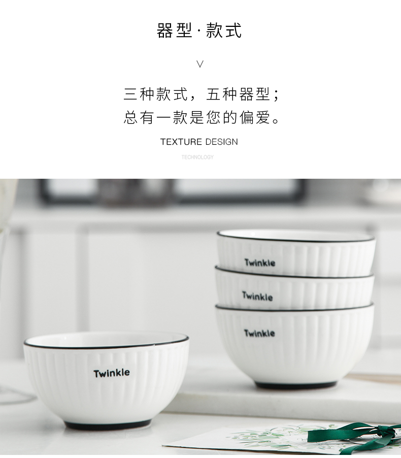 Creative ceramic eat bowl individual household salad bowl large dishes portfolio web celebrity ins Nordic cutlery sets