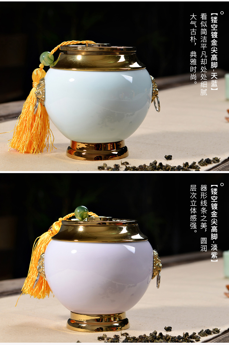 Shadow enjoy ceramic tea pot pu 'er tea box box POTS sealed storage POTS caddy fixings in large Q