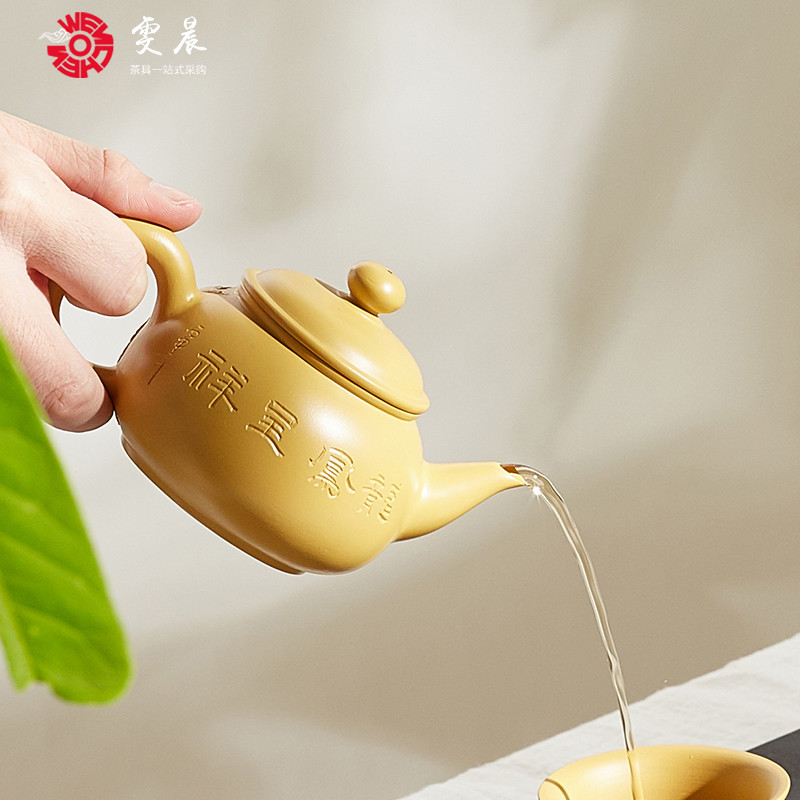 We at hand piece of mud are it longteng shengshi famous Chen Dongzhu purple sand tea set filter teapot single pot