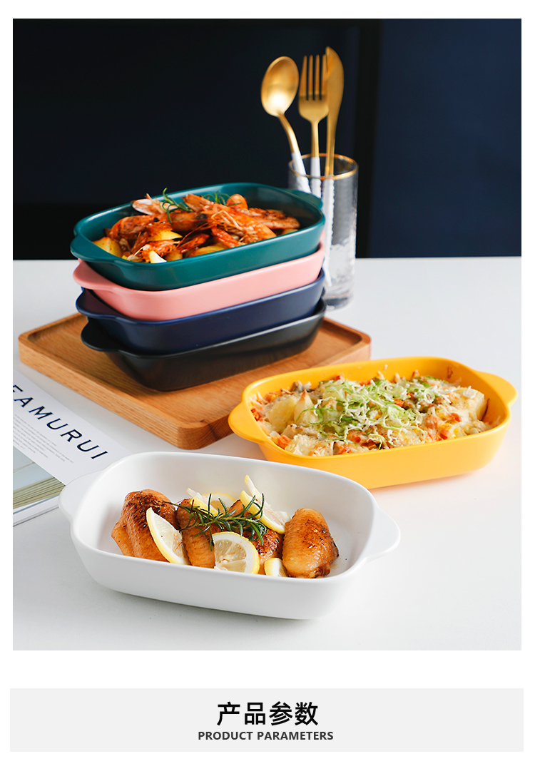 Creative ears cheese paella dish lasagne pan ceramic dish dish special household microwave oven roasted bowl