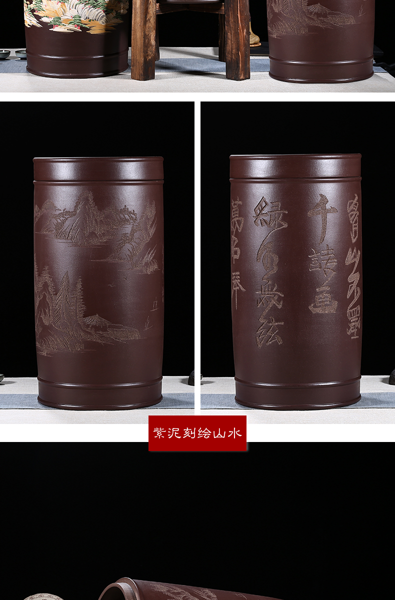 Shadow at 25 cake large pu 'er violet arenaceous caddy fixings household carved by hand draw bigger sizes tea urn sealed container jar the the ZLS (central authority (central authority