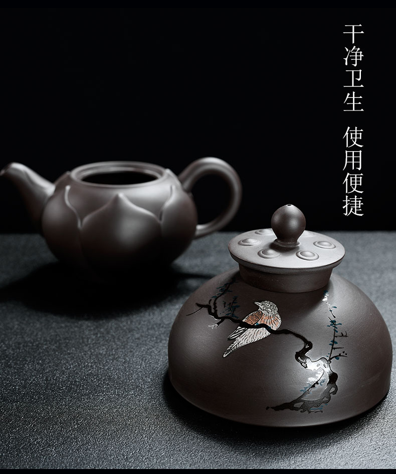 Shadow at the lotus rose violet violet arenaceous mud kung fu tea set teapot GaiWanCha sea the whole household gift box JWG cups