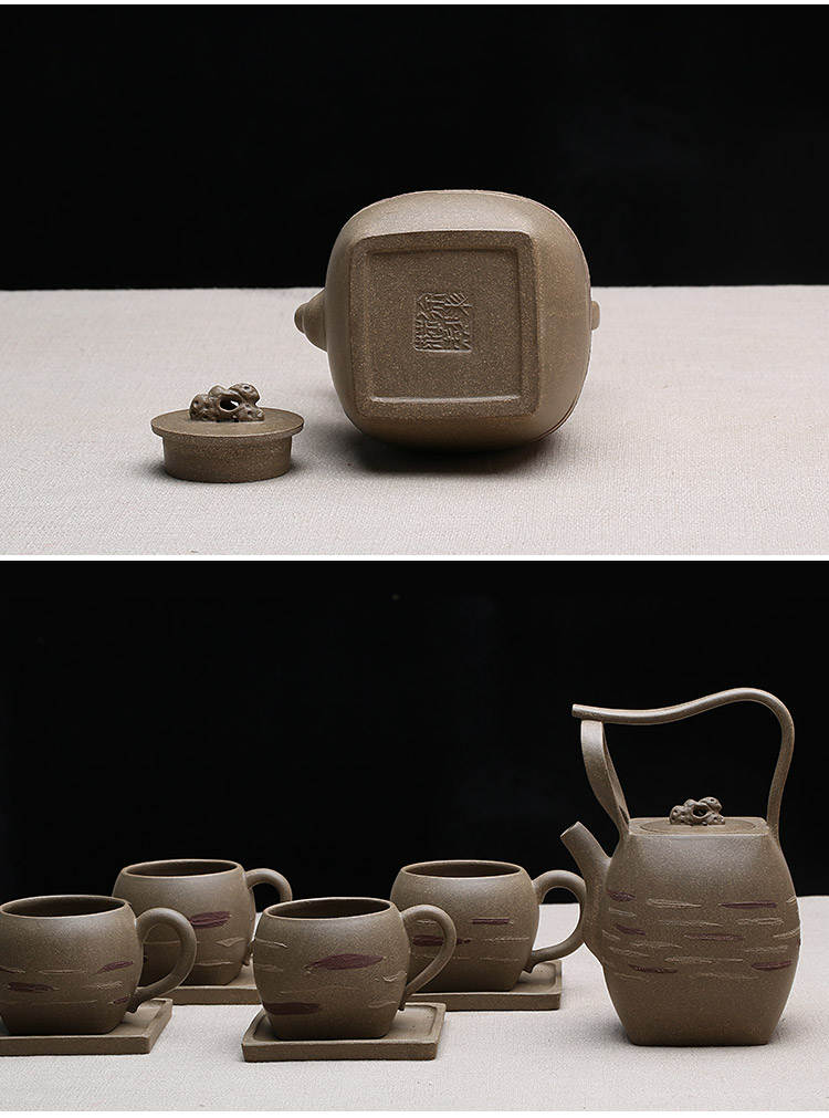 Shadow at yixing masters are it undressed ore green mud pure manual girder fortune turnes the teapot set pot of SY