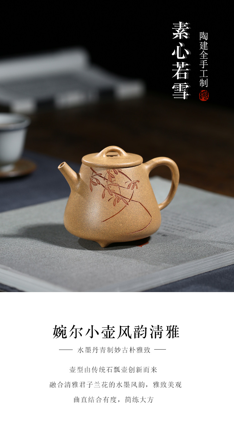 "Shadow enjoy" yixing it pure manual teapot TaoJian undressed ore mud kaolinite gourd ladle pot 200 CCCT