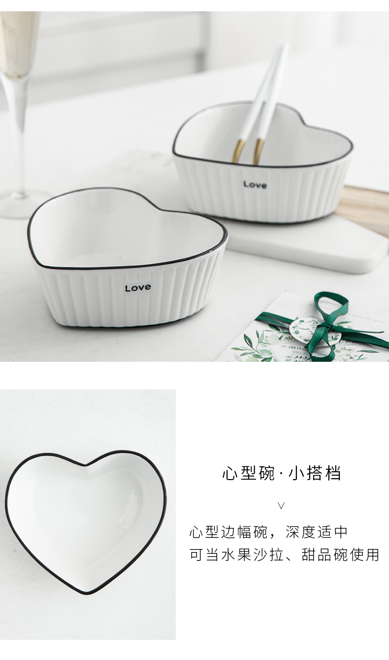 Creative ceramic eat bowl individual household salad bowl large dishes portfolio web celebrity ins Nordic cutlery sets