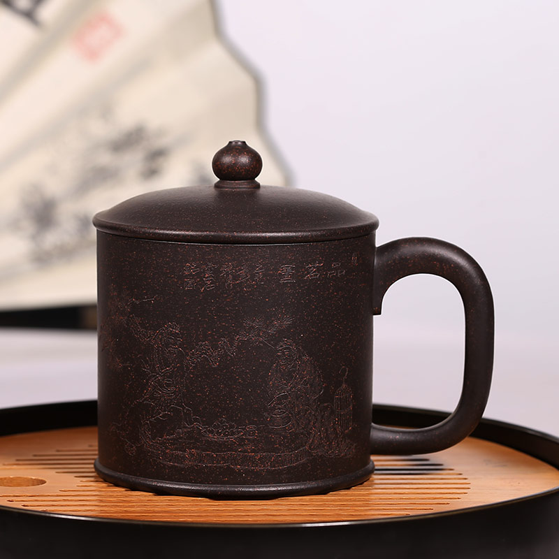 Shadow enjoy purple sand cup of yixing teapot masters cup all hand undressed ore black star sand tea cup cup WZ