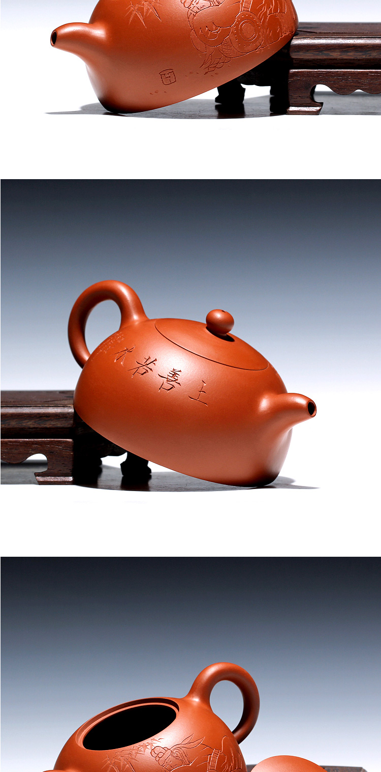 "Shadow enjoy" famous artists xiao - lu li undressed ore checking ceramic tea pot - Zhao Zhuang zhu mud and half pot of 180 CCC