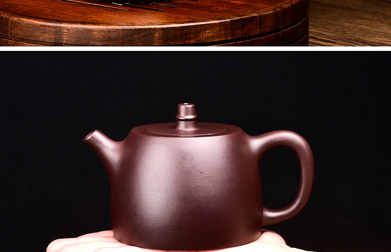 Shadow at yixing it checking kung fu tea set undressed ore purple clay han priests pot teapot 275 cys