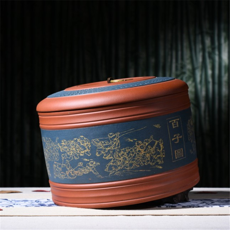 Shadow enjoy new yixing purple sand tea pot large abital figure GF bread puer tea cylinder seal up the ancient philosophers