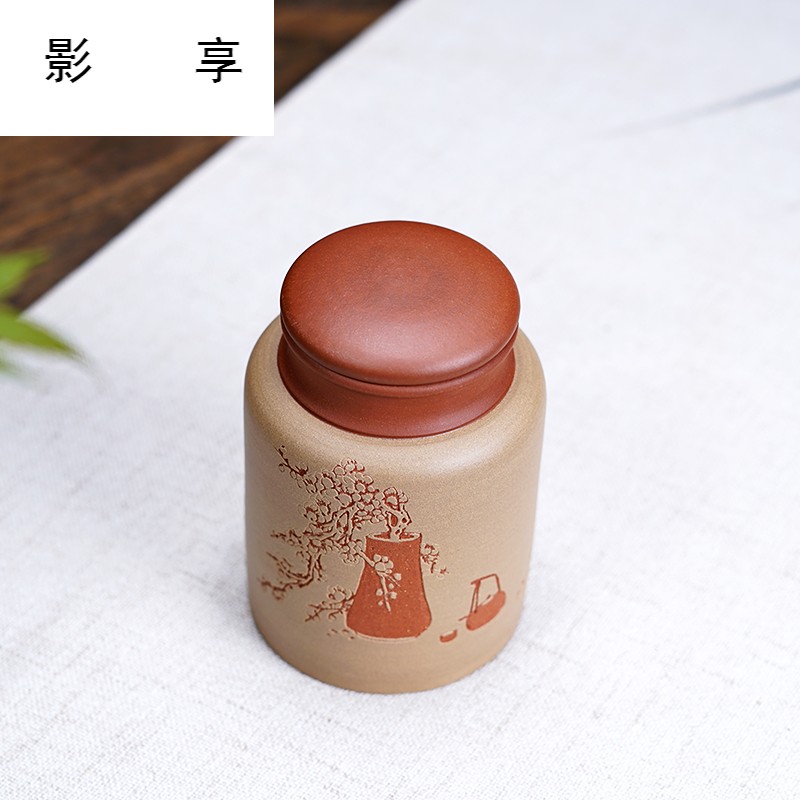 Shadow enjoy purple sand tea caddy fixings wake receives famous soloing all hand name plum flower tea pot seal pot