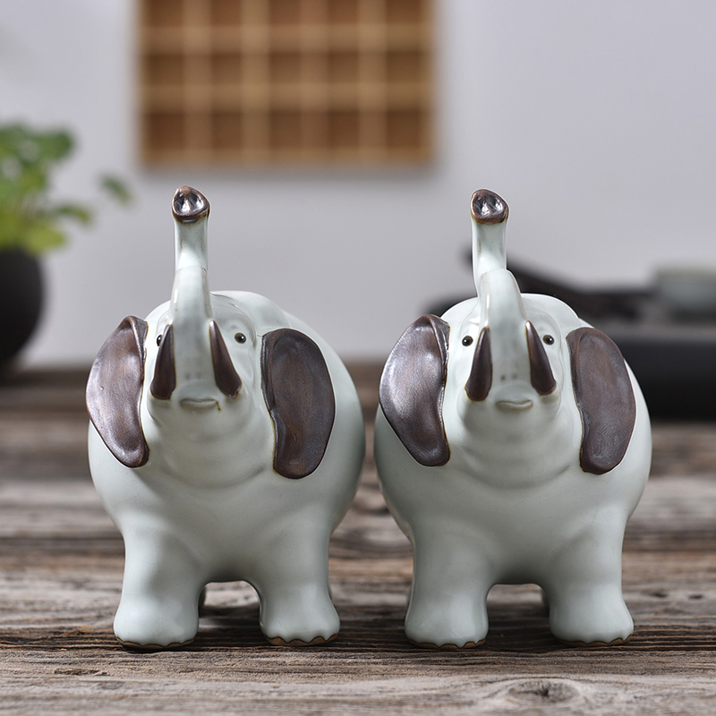 Furnishing articles pet boutique shadow enjoy your up tea to raise household ceramic elephant play purple sand tea tray tea tea accessories MDJ