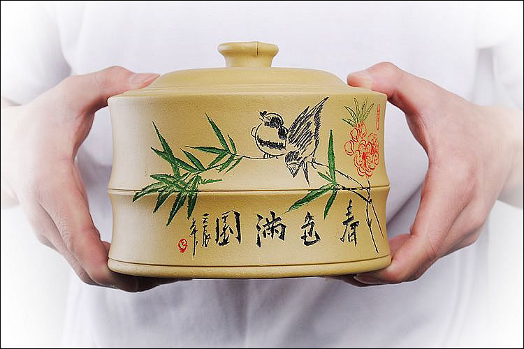 Shadow enjoy save tea pot yixing undressed ore bamboo bamboo violet arenaceous caddy fixings period of pu - erh tea to wake receives the tea urn storage JSBT