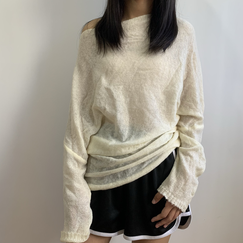 Clearance~ Mohair Asymmetrical Off-Shoulder Knit Pullover Knit Cardigan Women's Sweater Clearance~ Mohair Asymmetrical Off-Shoulder Knit Pullover Knit Cardigan Women's Sweater