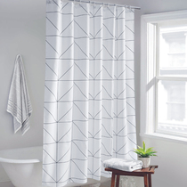 Bathroom shower curtain set non-perforated waterproof thick mold-proof curtain covering curtain cloth toilet shower curtain