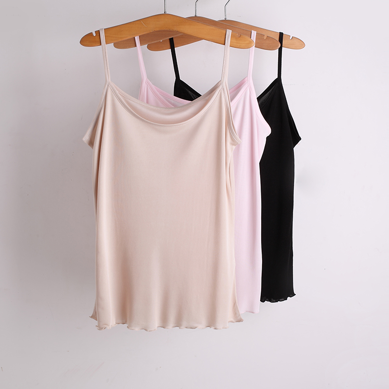 Knitted silk sleeveless vest silk larless vest hanging vest to bottom the thin piece