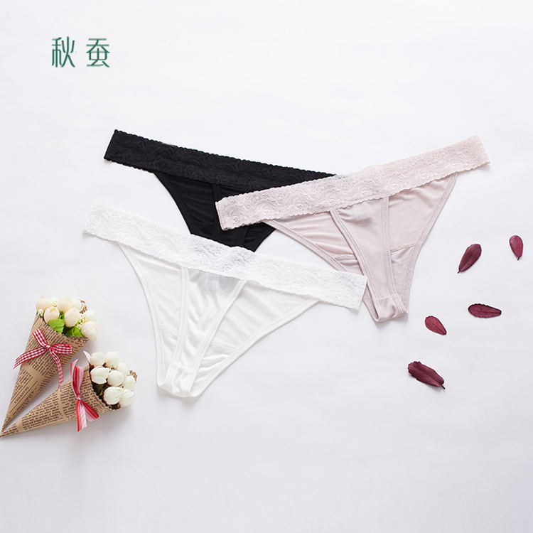 2 pieces of mulberry silk sexy thong panties silk panties women mulberry silk thongs special offer