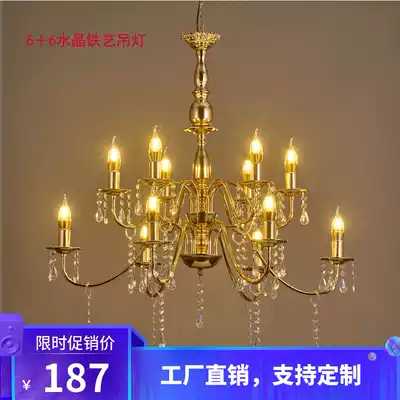New wedding iron crystal chandelier European chandelier floor lamp wedding road guide table Pavilion decoration supplies