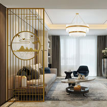 Light Extravagant Minimalist Iron Art Screen Xuanguan Living Room Toilet Large Small And Medium Sized New Chinese Stainless Steel Glass Partition