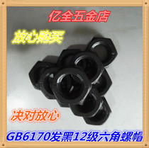 Special price 12 metric black hexagon nut GB6170 high strength hexagon nut screw cap m8-m16